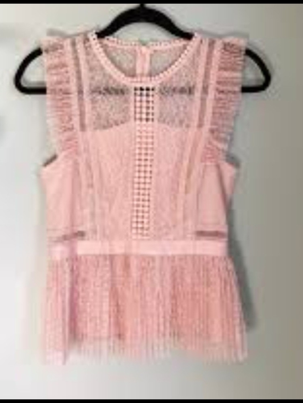 Heartloom Pink Lace Ruffle Peplum Camisole